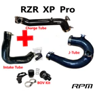 RPM-SxS Polaris RZR Turbo R & PRO XP Turbo Silicone Intake J-Tube, Charge Tube W/ BOV, & Intake Tube KIT! - 0